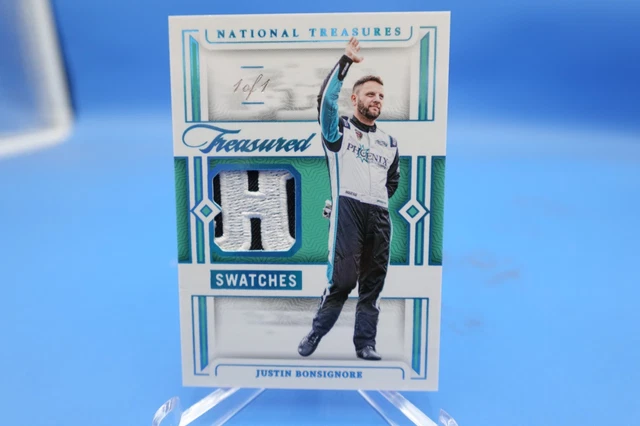2024 National Treasures Racing Treasured Swatches Justin Bonsignore Relic 1/1