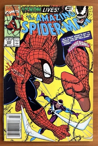 Amazing Spider-Man #345 (Marvel Comics) Newsstand - Boomerang VF/NM