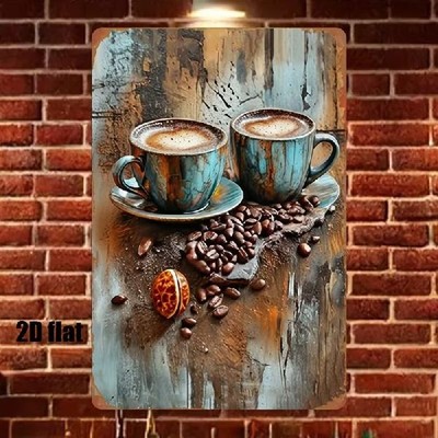 Blechschild Aromatischer Kaffeetraum Kaffee Vintage Retro Metallschild TEL4709