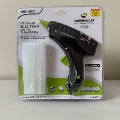 Surebonder Plus Dual Temp Glue Gun Mini Size + 12 Glue Sticks Kit DT-200FKIT
