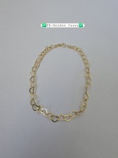 18K Real Gold Heart Link Bracelet 7.5