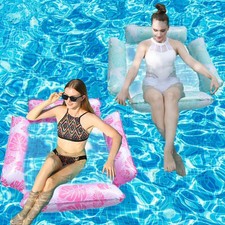 2 Pack Inflatable Pool Float Hammocks, 4-in-1 Multi-Purpose Inflatable Pool F...