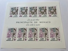 Bloc-feuillet de 10 timbres N°BF46 MONACO neufs année 1989.