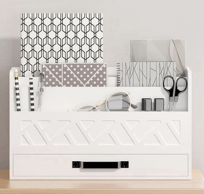 BLU MONACO Mail Organizer Countertop Kitchen   White Wood Desk Storage 