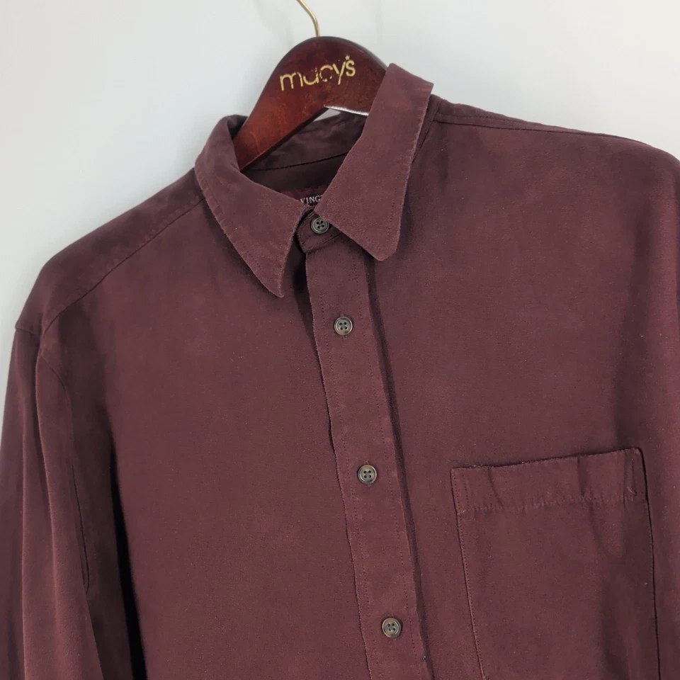 Covington Long Sleeve Western Collared Classic Button-Up Shirt Burgundy Size L - Image 3 of 4
