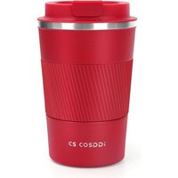 CS Cosddi Thermobecher Edelstahl Travel Mug Isolierbecher 380Ml Rot