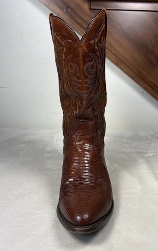 Dan Post Men’s Tan Teju Lizard Leather DP2351 Western Cowboy Boot Size 9.5 EW - Picture 9 of 17