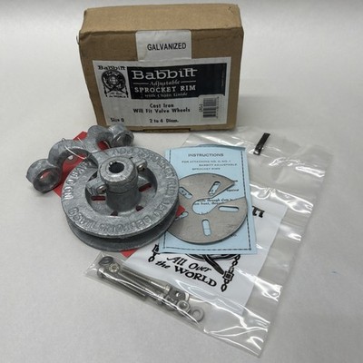 NEW BABBITT Adjustable SPROCKET RIM W/ Chain Guide - Size 0 CAST IRON ...