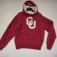 OU Sooners Hoodie Size Medium Embroidered Logo Crimson Red