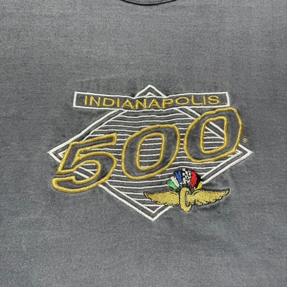 Vintage 90s Indianapolis 500 Embroidered Single Stitch T-Shirt USA Made Size XL - Image 2 of 4