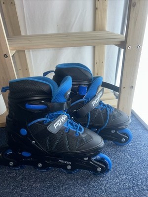 Power Adjustable Inline Skates Blau Schwarz Größe Large UK 5-7