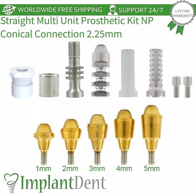1x Dental Straight Multi Unit Kit Narrow Platform Conical Connection 2.25mm