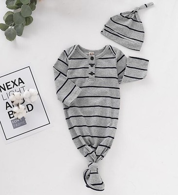 organic cotton knotted baby gown