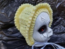 Hand knitted baby bonnet newborn