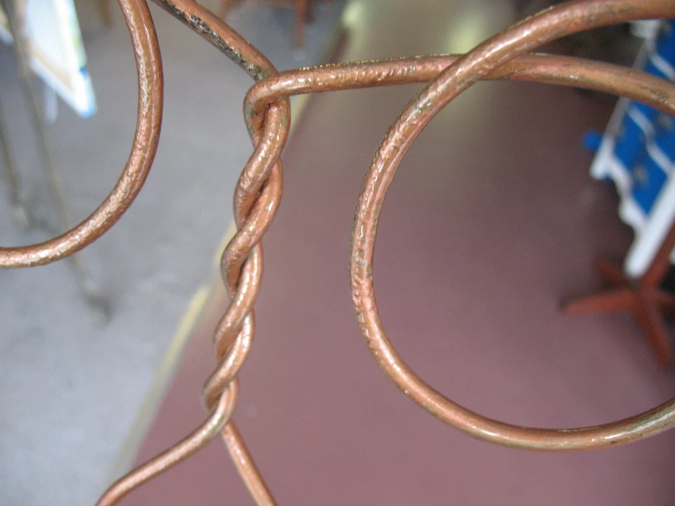 ANTIQUE TWISTED WIRE CHILD's / DOLL CHAIR COPPERTONE FINISH - Image 2 of 4