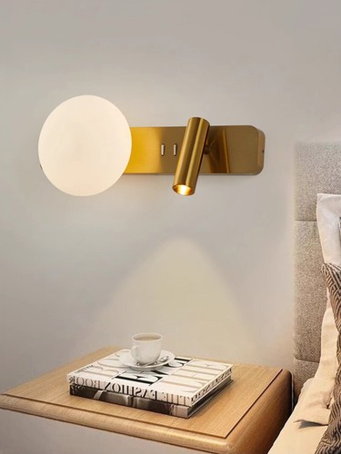 COB LED Luxury Bedside Wall Lamp Fixture E14 Bulb Reading Light Switch Spotlight - Picture 19 of 31