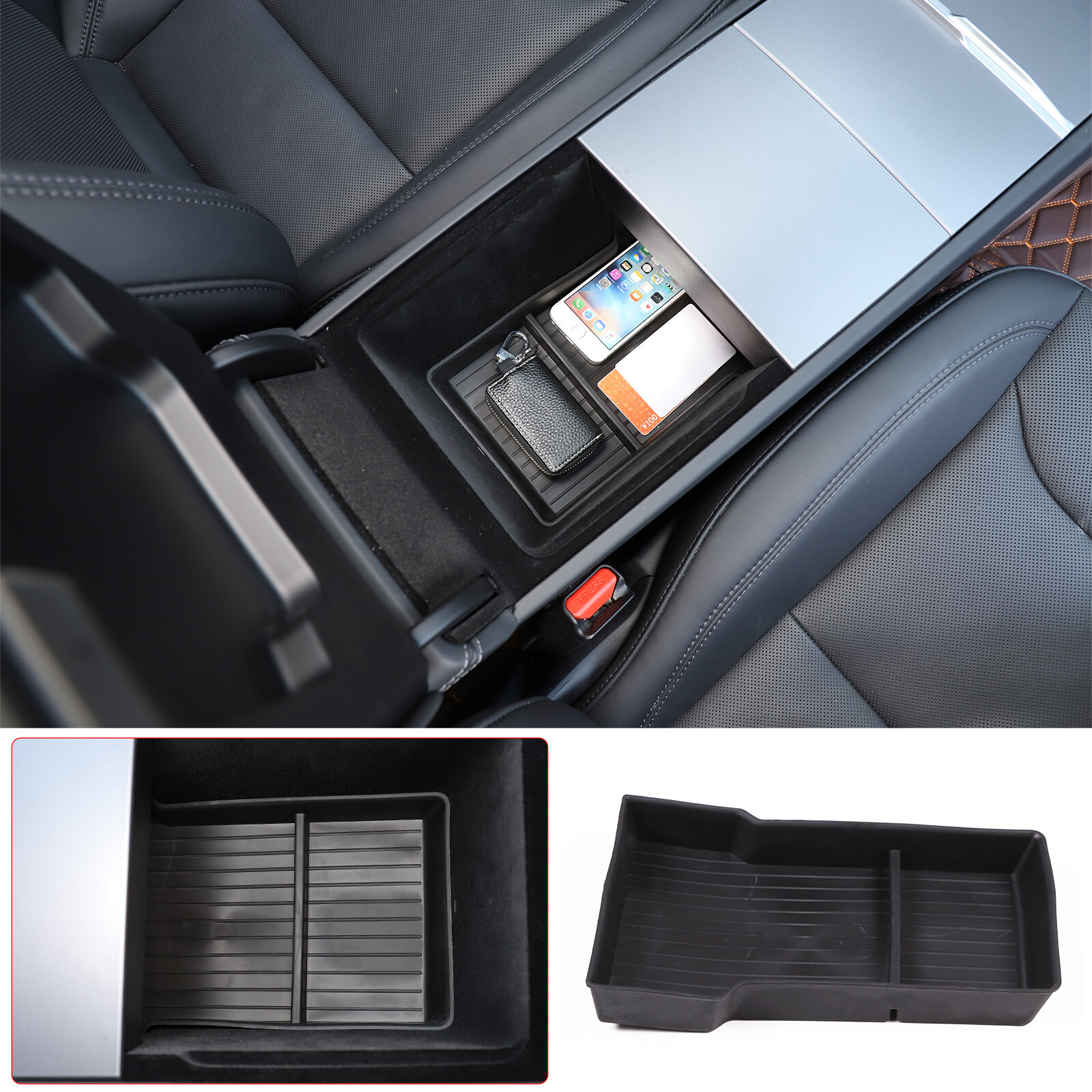 TPE Center Console Insert Organizer Storage Tray Fit For Tesla Model 3 23+
