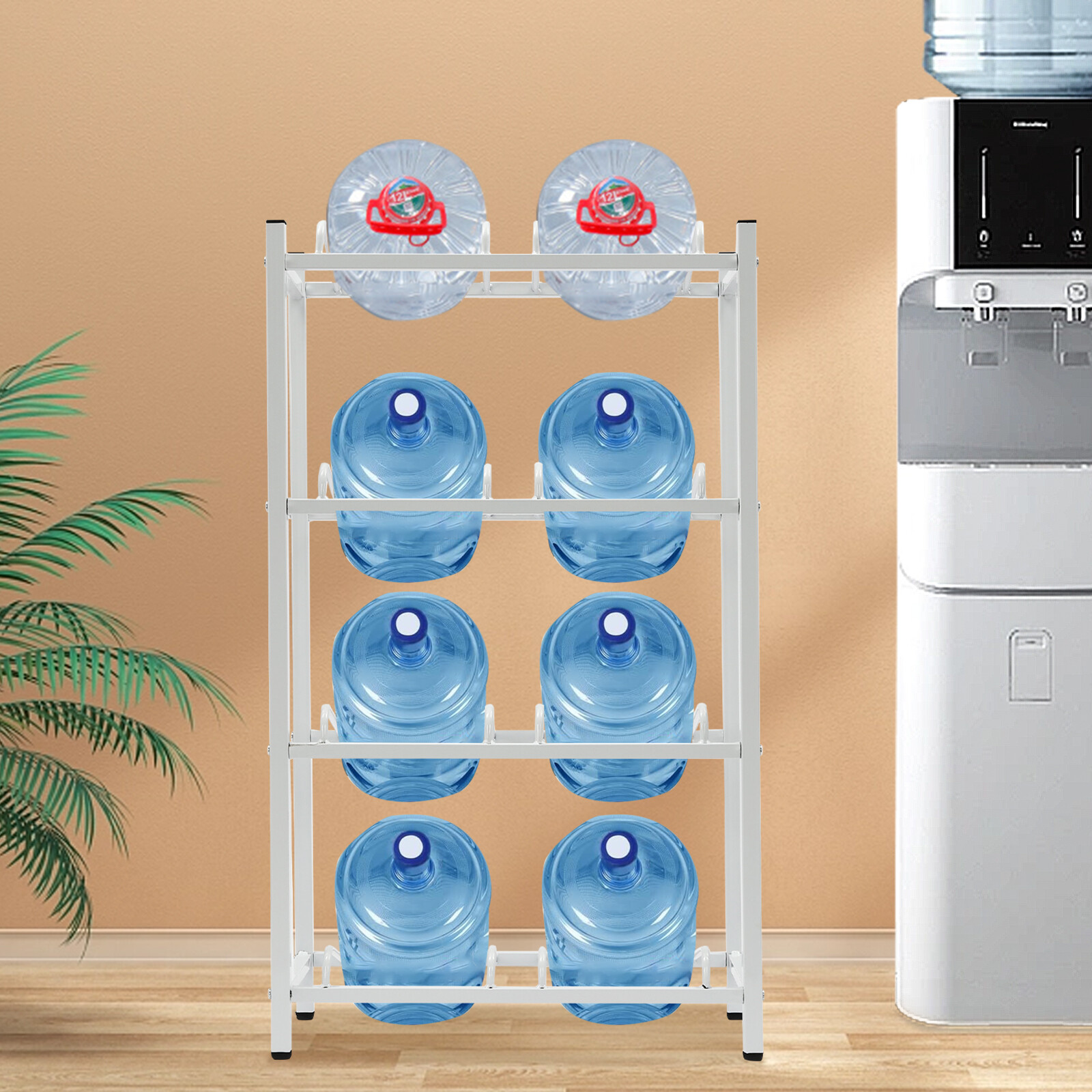 Water Jug Rack 4 Tier Water Jug Stand Storage Heavy Duty Holder Dining