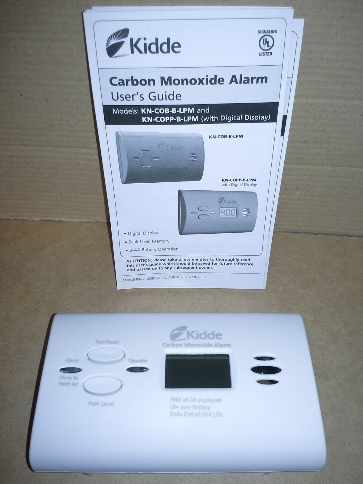 Kidde Kn Copp B Lpm Battery Operated Carbon Monoxide Alarm With
