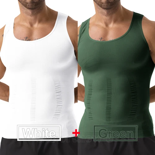 Herren Body Shaper Schlankmacher Shirt Kompression Weste Slim Shapewear Tank Top Girgle - Bild 39 von 46