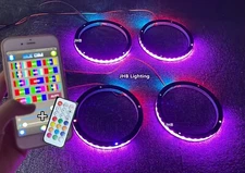 JHB PACK 4 -10" RGB CHASING Flow 1/2"Spacer Trucks LED Susb Speaker Ring Lights