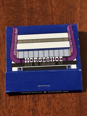 Vintage Matchbook Reno Horseshoe Casino Slots Keno Roulette Craps Blackjack NV