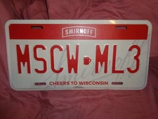 SMIRNOFF VODKA BAR TIN SIGN PLATE NEW! 18 X 9 COOL - RARE! CHEERS TO WISCONSIN