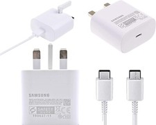 Genuine Samsung Galaxy S20 S20 FE S21 Super Fast Charger 25W  Plug & Cable White