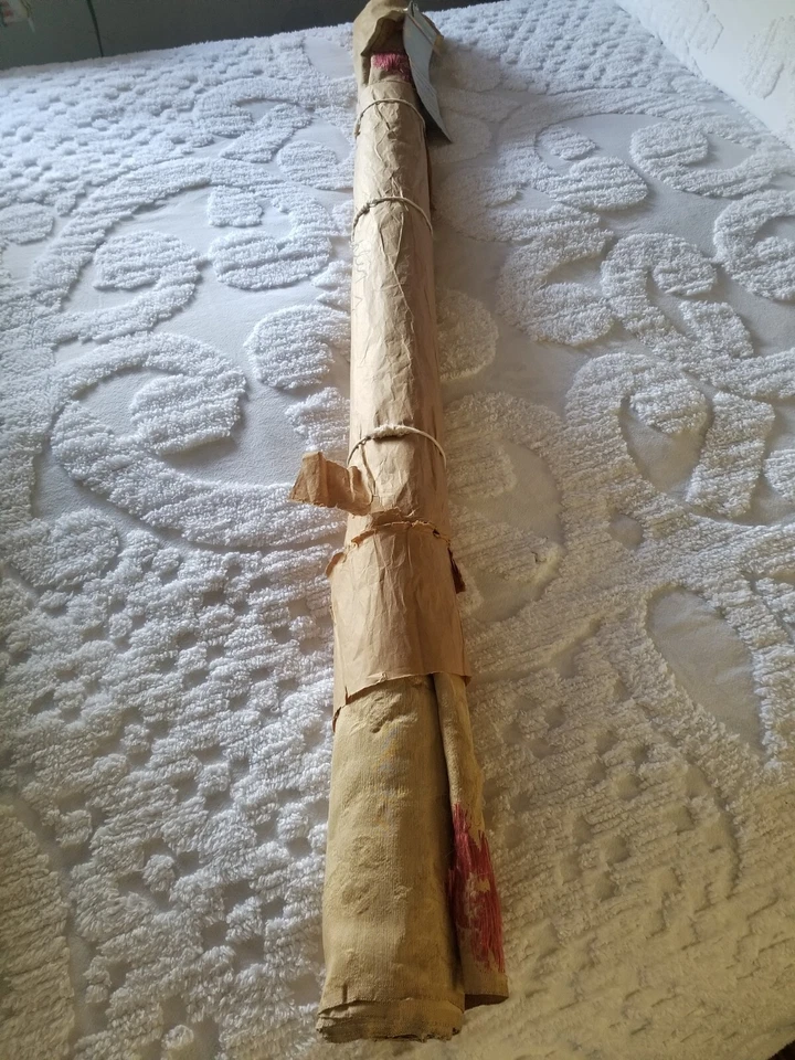 6 Yds 50" Wide Vintage Silk Floral Brocade Gold Rose Blue McMILLEN NEW YORK  - Image 3 of 4