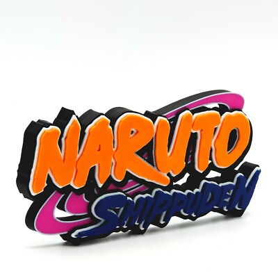 Naruto Shippuden 3D Printed Logo Sign   Anime Display Prop, Shelf Decor Gift