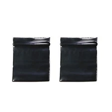 100 Flat Black Poly QuickQlick™ Bags Repacking Pouches 4x5cm (1.5x1.9")