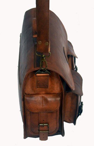 Men's Vintage Style Genuine Leather Messenger Bag - Laptop Shoulder Bag, Handmade