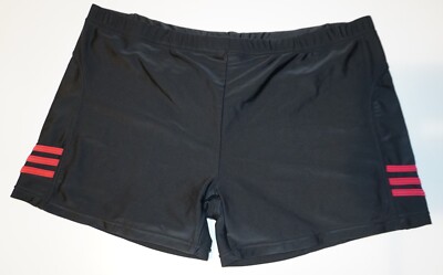 NEW MEN'S RED STRIPE ATHLETIC SHORTS BLACK SIZE L