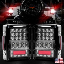 Clear Led Tail Lights For Jeep Wrangler 2007-2018 Jk Jku Reverse Running Lamps