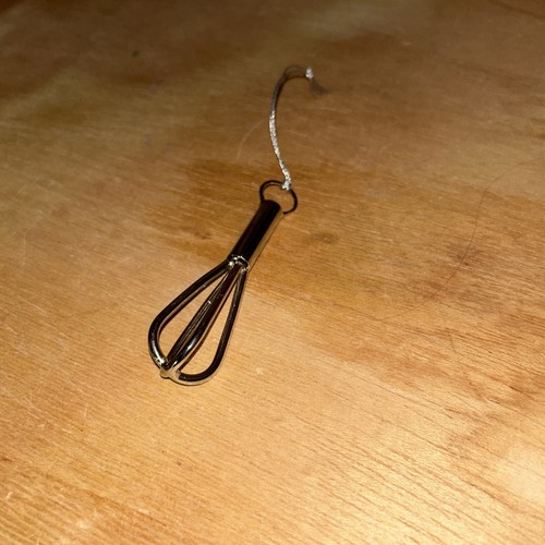 Mini Whisk Hanging Ornament Silver 4 Inches - Picture 2 of 5