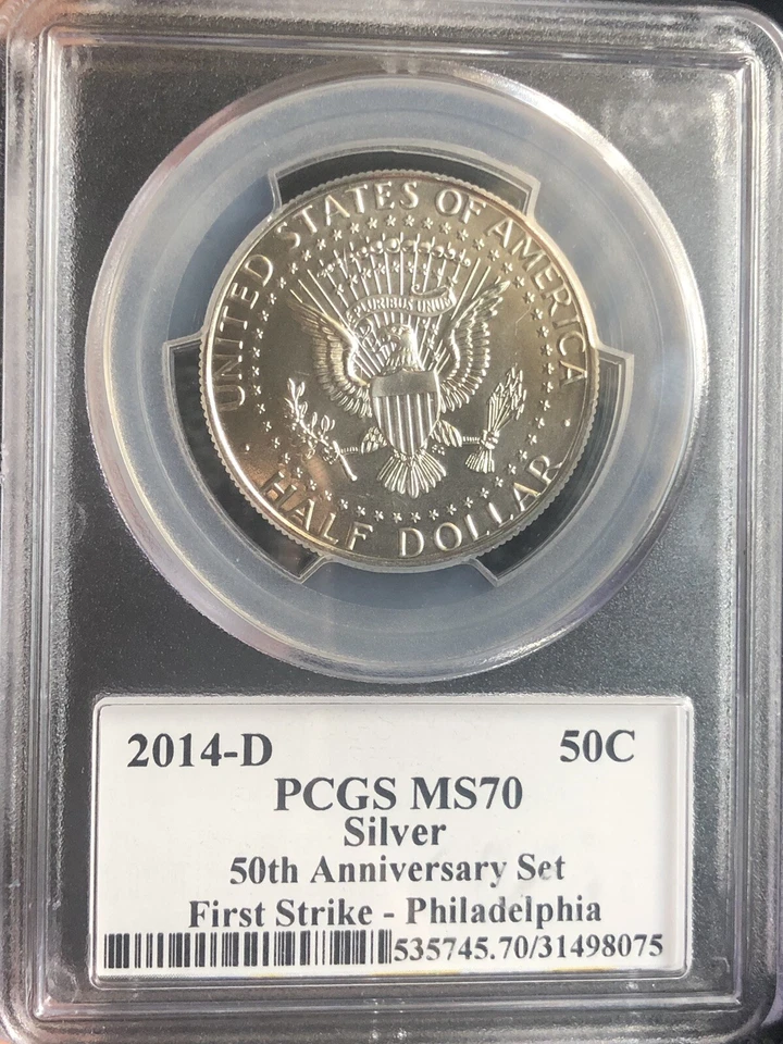 2014-D~SILVER PCGS MS70~Kennedy FIRST STRIKE 50th Anniversary Set-Philadelphia - Image 2 of 4