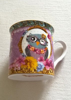 Porzellan Tasse Henkelbecher Fancy Animals Easy Life Dora Papis Eule Neu