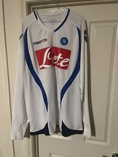 Napoli Macron Home White Soccer LS Great Cond 3XL  Euro XXL US SIZE