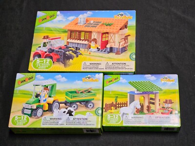 3 New Banbao Eco Farm Building Block Sets RARE