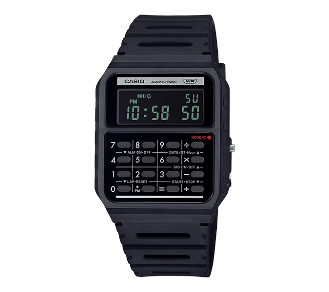 Casio CA-53WB-1B Original Black Digital Calculator Watch-image