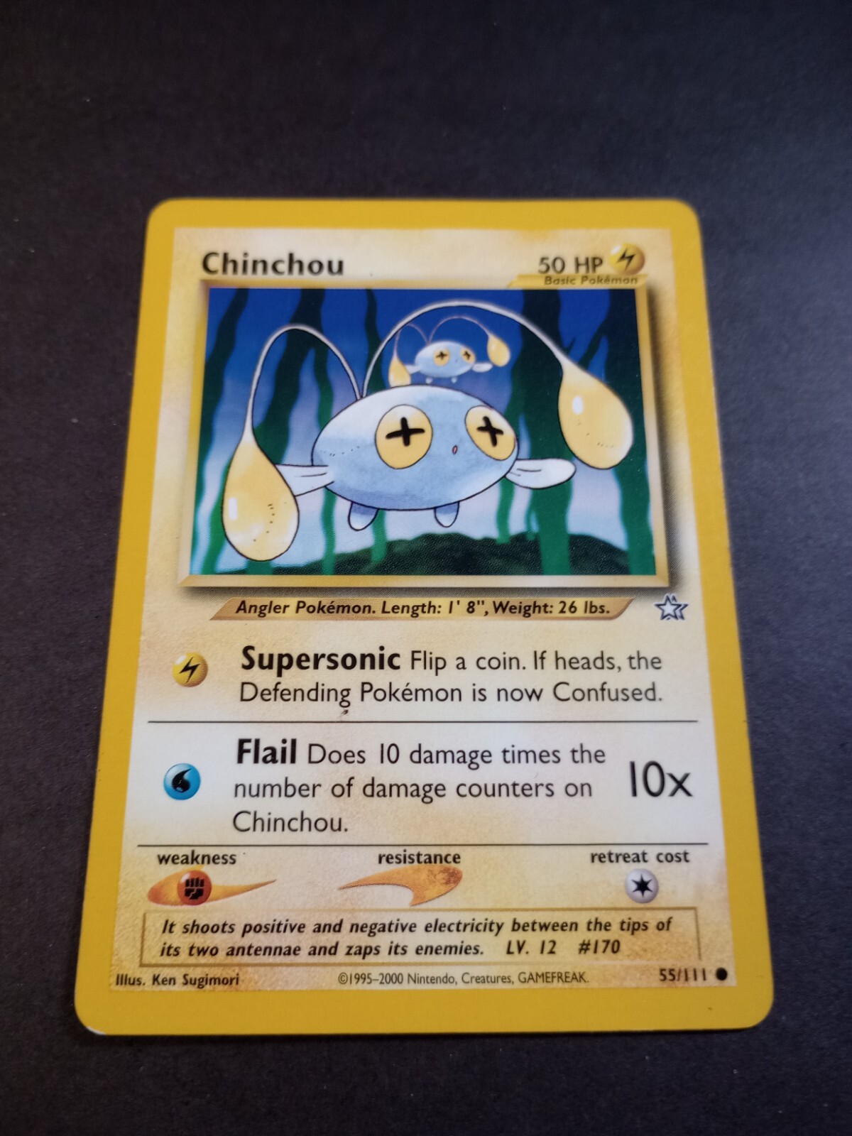 Pokemon Neo Genesis Chinchou Common Card 55/111 LP