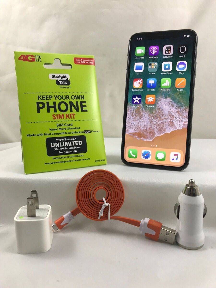 Apple iPhone X-256GB Black(Straight talk/Verizon/Page +/ Apple iPhone X-256GB Black(Straight talk/Verizon/Page +/
