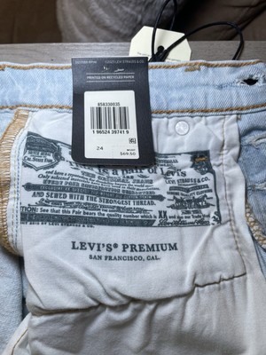 Levis Premium 501 Womans Denim Shorts 24 Waist Light Wash High