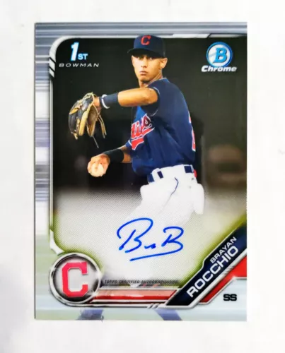 Brayan Rocchio 2019 1st Bowman Chrome AUTO Prospect AUTOGRAPH Guardians RC J5