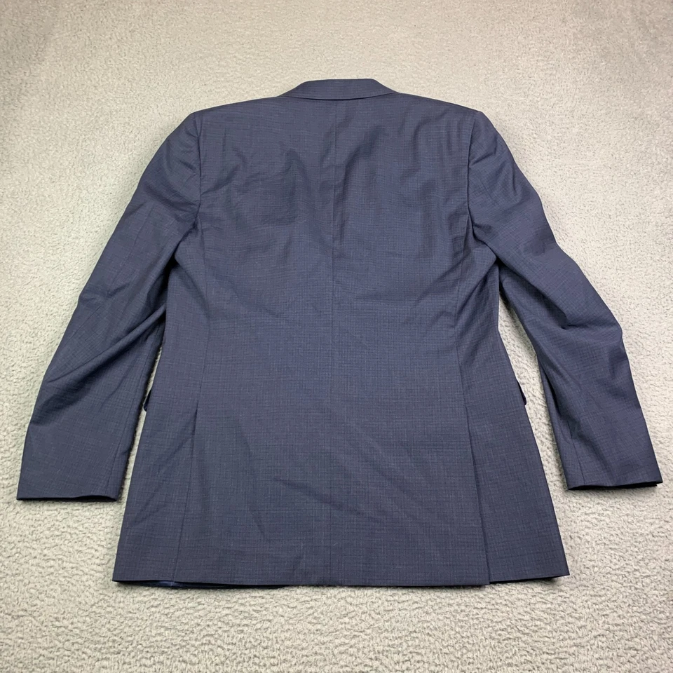 Traje Canali Hombre Talla 46 L Lana Azul 2 Botones 19220/93 Italia Cuadros Bolsillos Foto 2 de 4