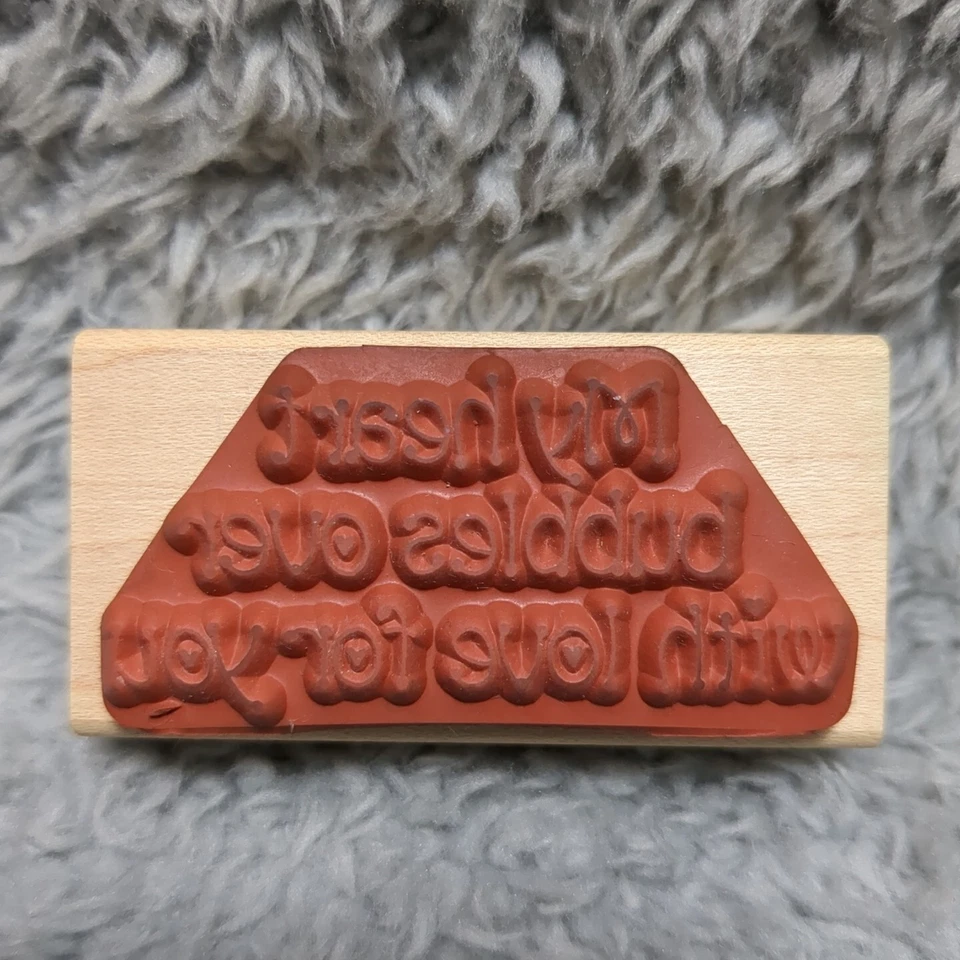 Estampillas de goma montadas en madera de Darcies de colección "Mi corazón burbujea con amor por" Foto 2 de 4