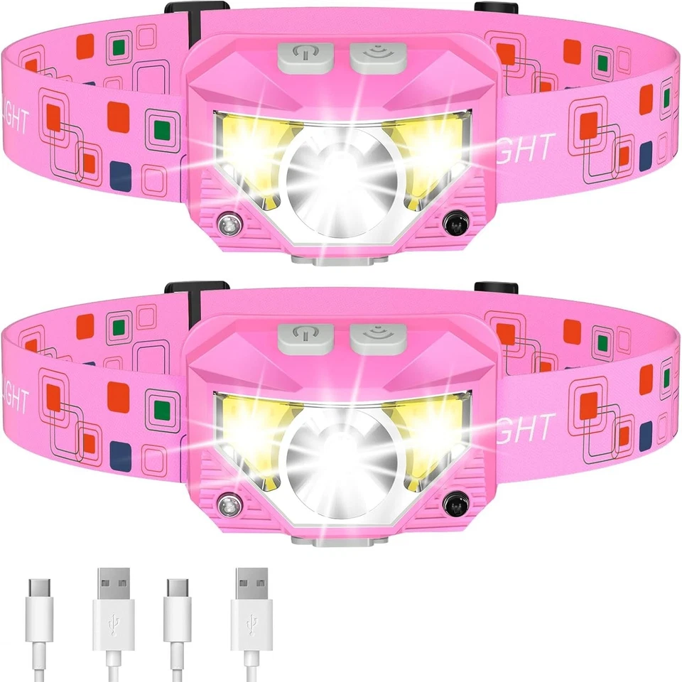 Stylish Rechargeable Headlamp - 1200 Lumens, Waterproof, 2-Pack for Outdoor Use - Image 3 of 4