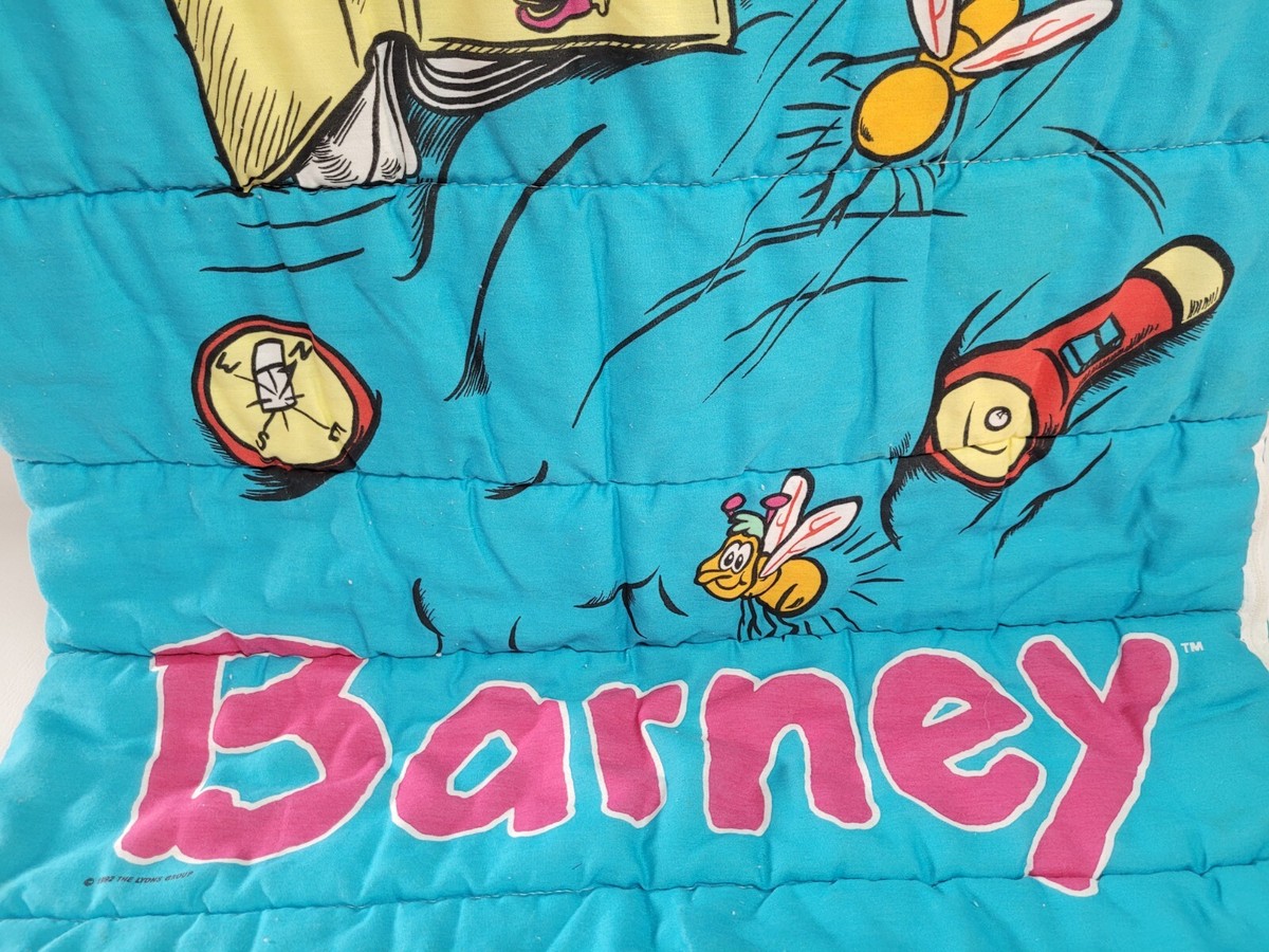 vintage バーニー Barney&Friends 寝袋 レア 90s Vintage Barney The Dinosaur Sleeping Bag 1992 90s Child Size