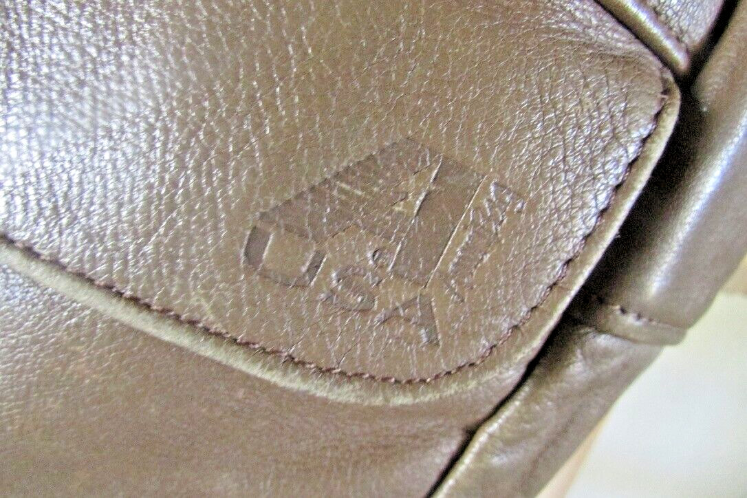 AMERI M CLASSIC DISTRESSED BROWN LEATHER ZIPPERED… - image 5