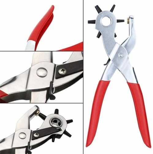 2- 4.5mm Revolving Leather Belt Strap Eyelet Hole Punch Puncher Plier Craft Tool - Picture 4 of 9